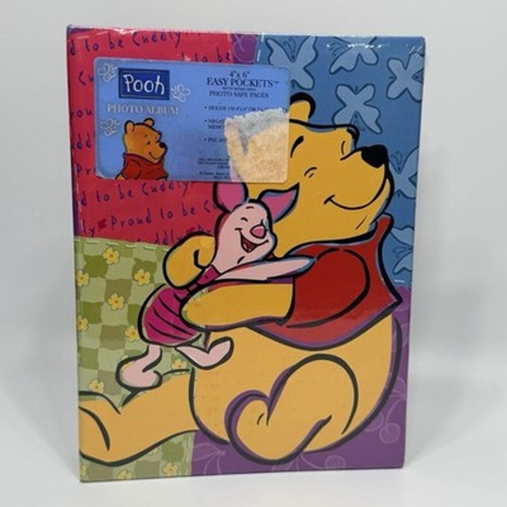 Vtg Disney Winnie The Pooh Piglet D Ring 150 Photo Album Memo Area 4x6 10.5" NEW